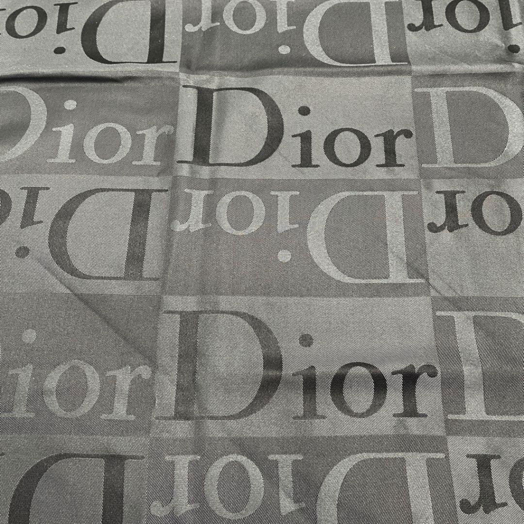 Christian Dior クリスチャンディオール スカーフ Diorロゴ柄 シルク ブラック