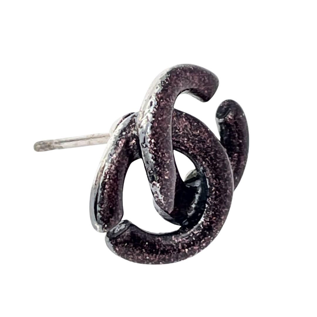 CHANEL シャネル ピアス ココマーク パープル ブラック シルバー 01A