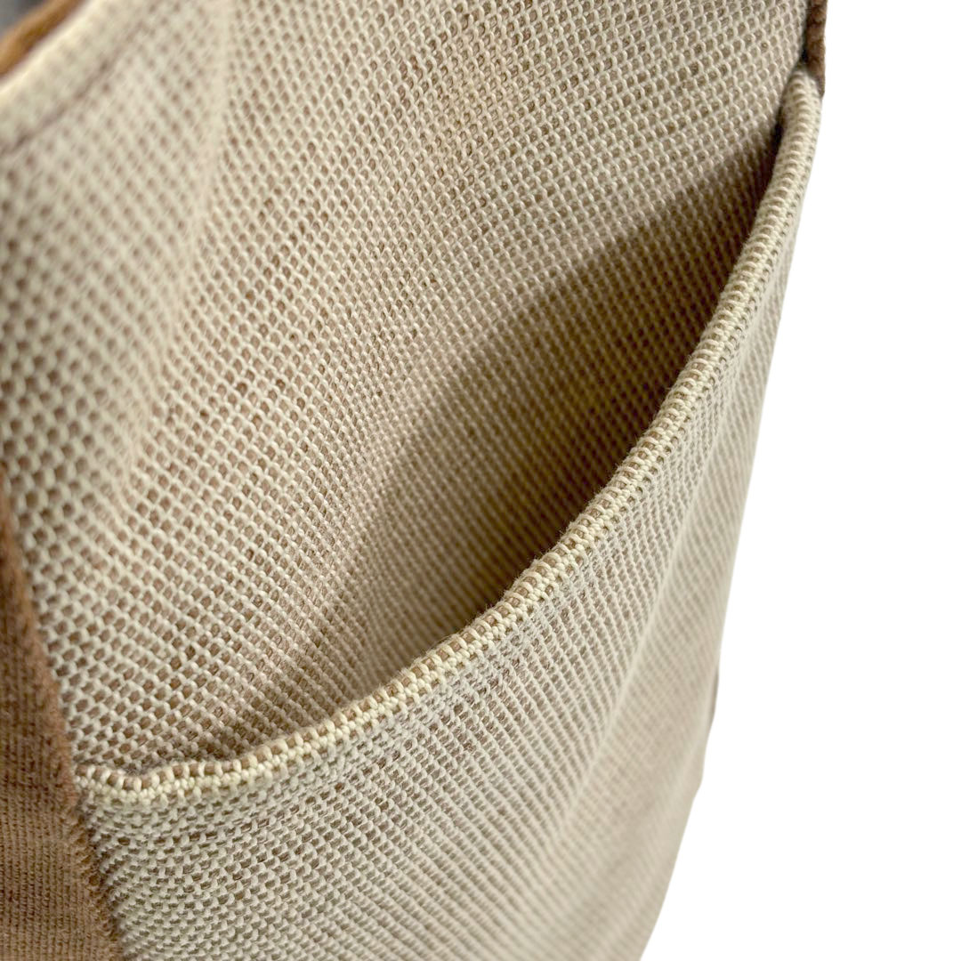 HERMES エルメス ハンドバッグ サクソーMM トワルアッシュ キャンバス ベージュ/ブラウン