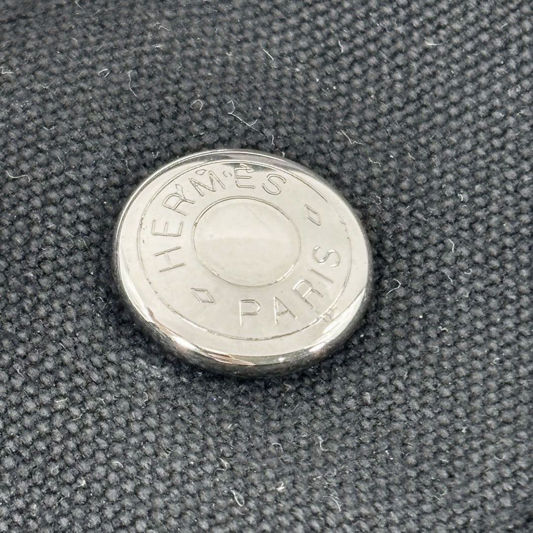 HERMES エルメス トートバッグ フールトゥPM キャンバス ブラック/グレー