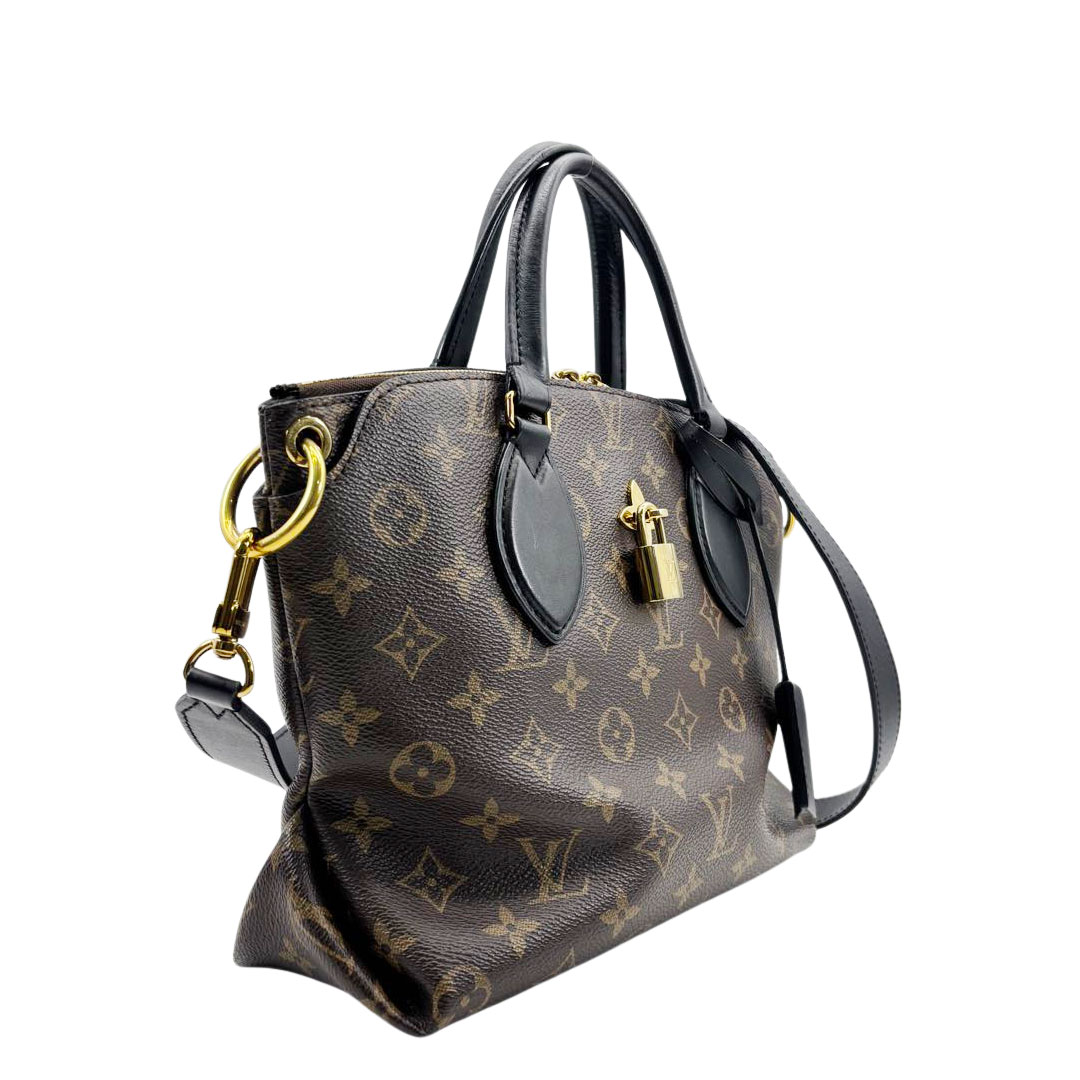 LOUIS VUITTON ルイヴィトン フラワー ジップド トートPM モノグラム/レザー M44351