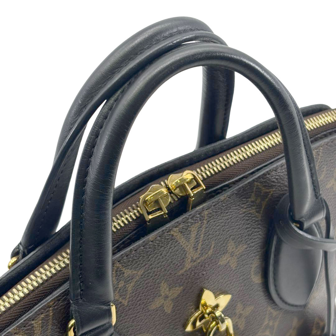 良品　ルイヴィトン　フラワー ジップド トート PM　モノグラム　ハンドバッグ LOUIS VUITTON ルイヴィトン フラワー ジップド トートPM モノグラム