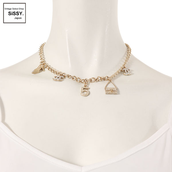 ■シャネル■ アイコンチャーム ネックレス ラインストーン ゴールド 05A 【CHANEL】