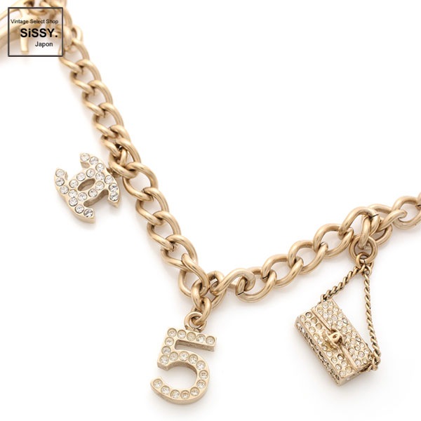 ■シャネル■ アイコンチャーム ネックレス ラインストーン ゴールド 05A 【CHANEL】