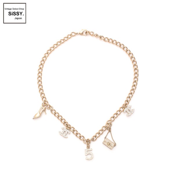 ■シャネル■ アイコンチャーム ネックレス ラインストーン ゴールド 05A 【CHANEL】