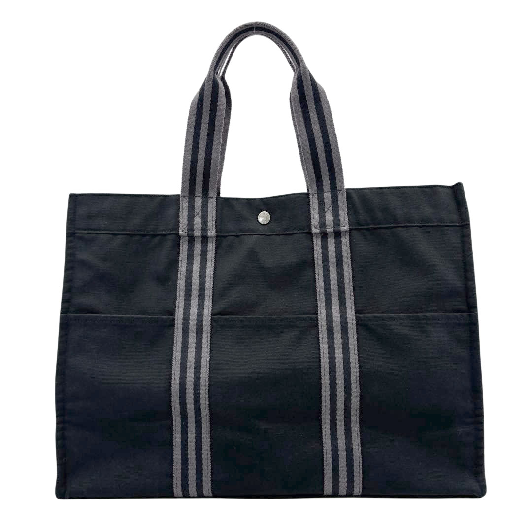 HERMES エルメス トートバッグ フールトゥGM キャンバス ブラック/グレー