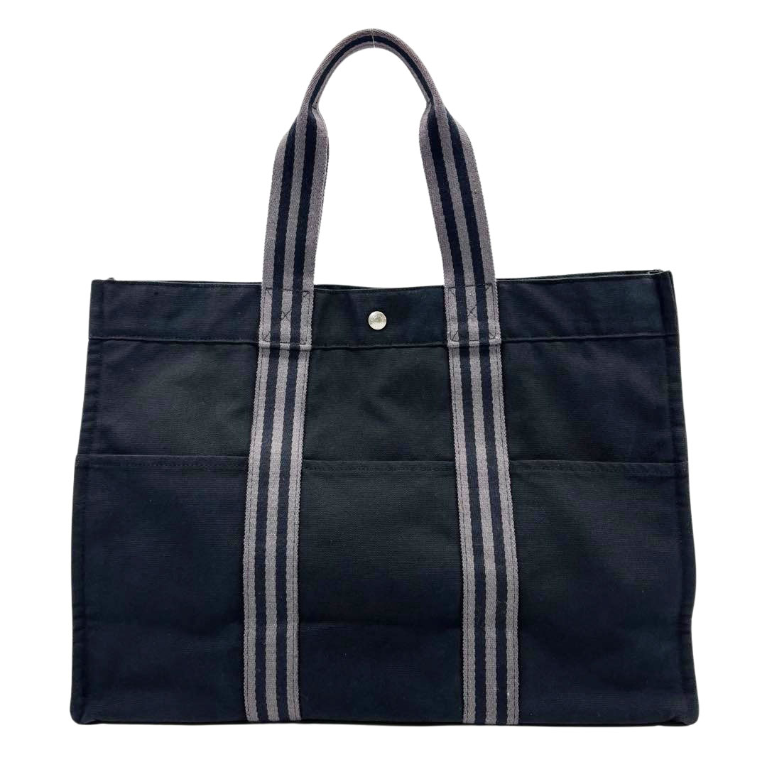 HERMES エルメス トートバッグ フールトゥGM キャンバス ブラック/グレー