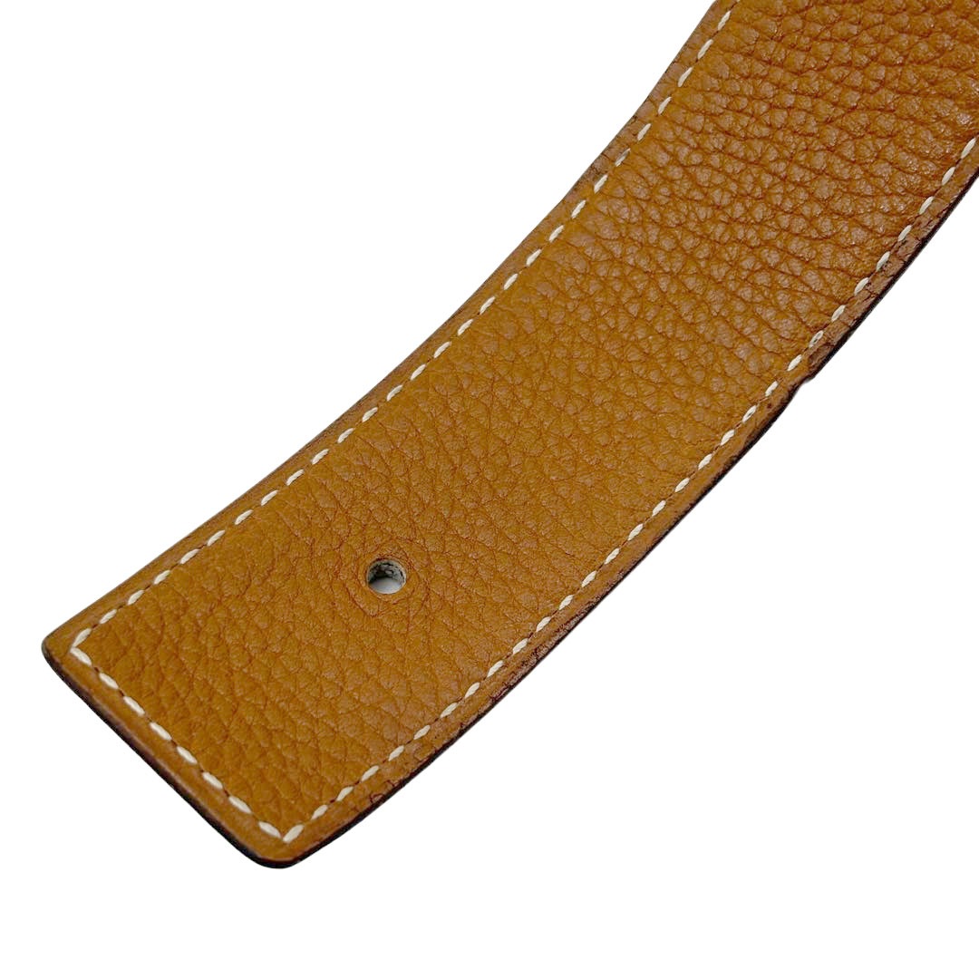 HERMES エルメス Hベルト コンスタンス 75 リバーシブル ボックスカーフ/トゴ ブラック/ブラウン/シルバー金具 □M刻印