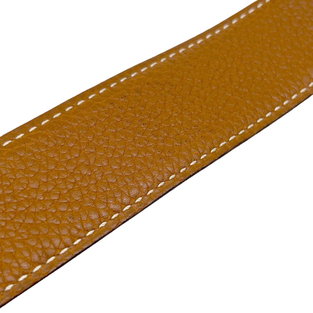 HERMES エルメス Hベルト コンスタンス 75 リバーシブル ボックスカーフ/トゴ ブラック/ブラウン/シルバー金具 □M刻印