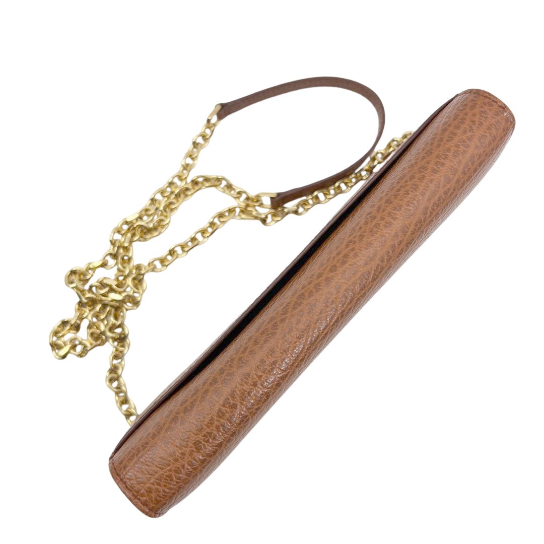 Maison Margiela メゾンマルジェラ チェーンウォレット 長財布 レザー ブラウン/ゴールド金具