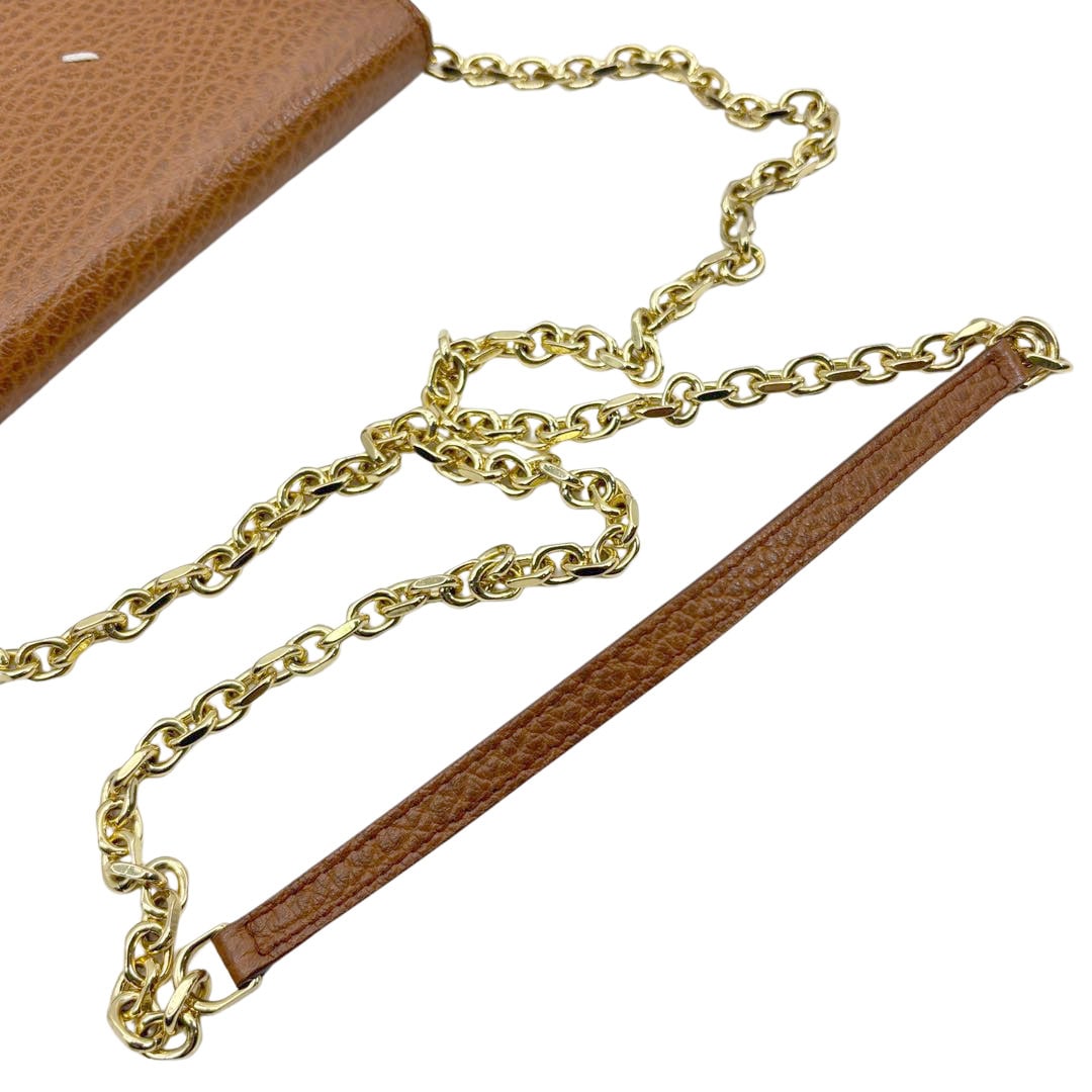 Maison Margiela メゾンマルジェラ チェーンウォレット 長財布 レザー ブラウン/ゴールド金具