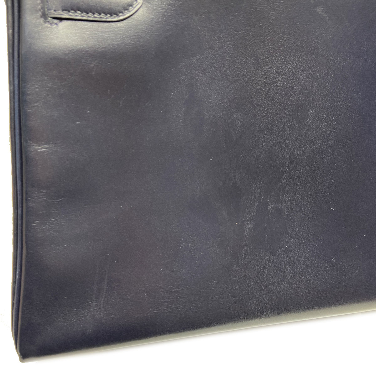 HERMES エルメス ケリー32 2WAY ハンドバッグ ボックスカーフ 内縫い ネイビー □B刻印（1998年頃製造） ソルド品
