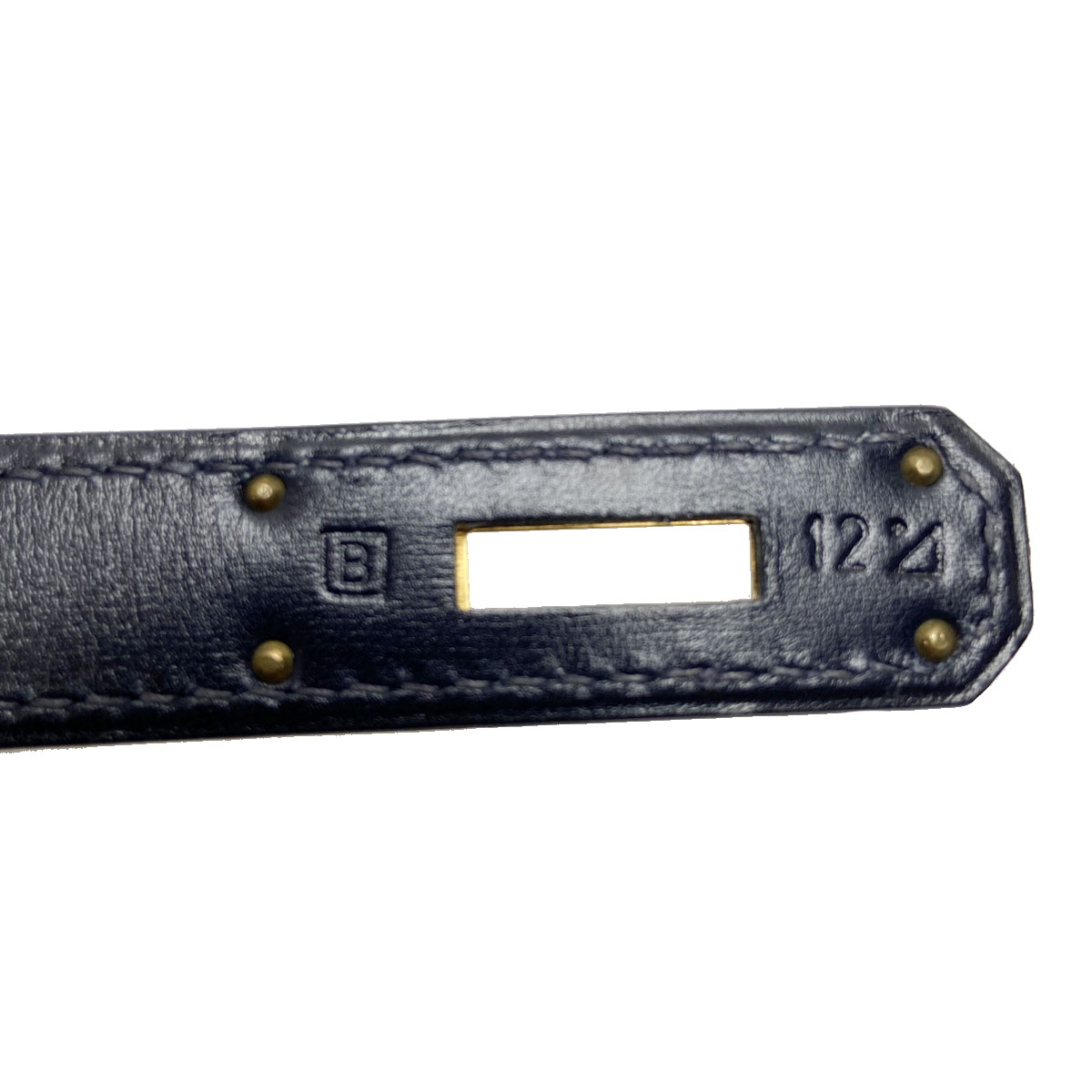 HERMES エルメス ケリー32 2WAY ハンドバッグ ボックスカーフ 内縫い ネイビー □B刻印（1998年頃製造） ソルド品