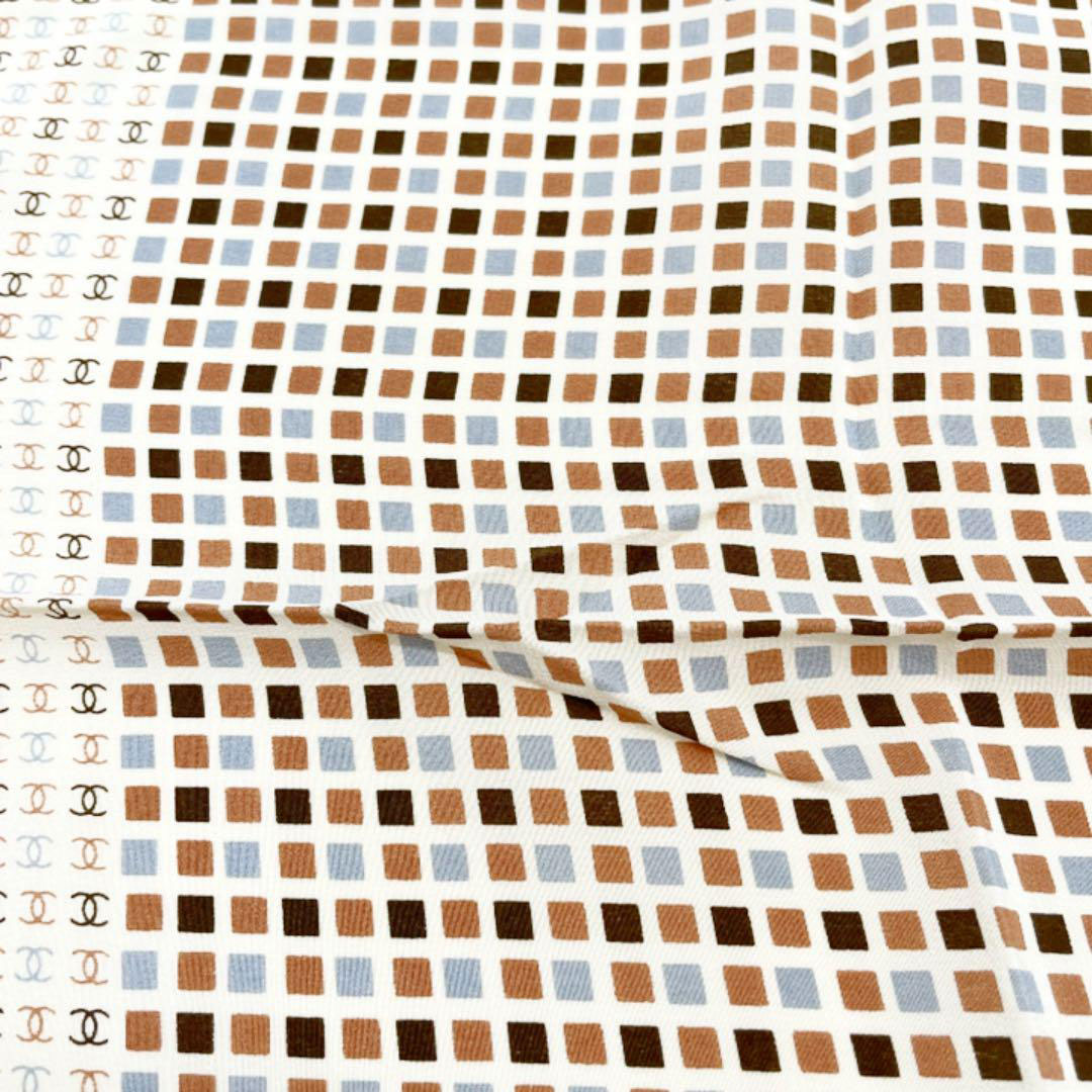 CHANEL シャネル スカーフ シルクツイル ココマーク ベージュ ブラウン
