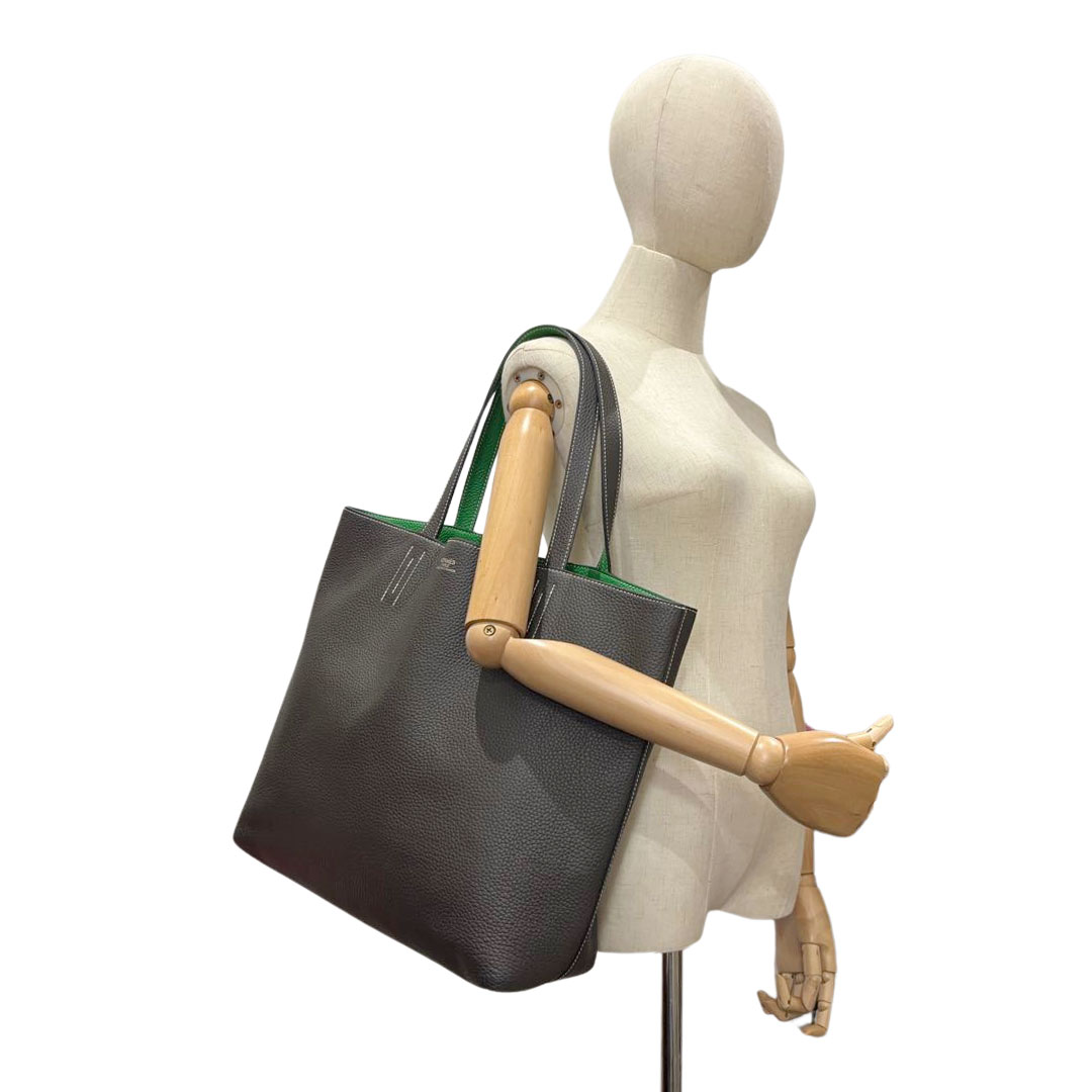 HERMES エルメス ドゥブルサンス45 トリヨンクレマンス ヴェールグリス/バンブー □R刻印