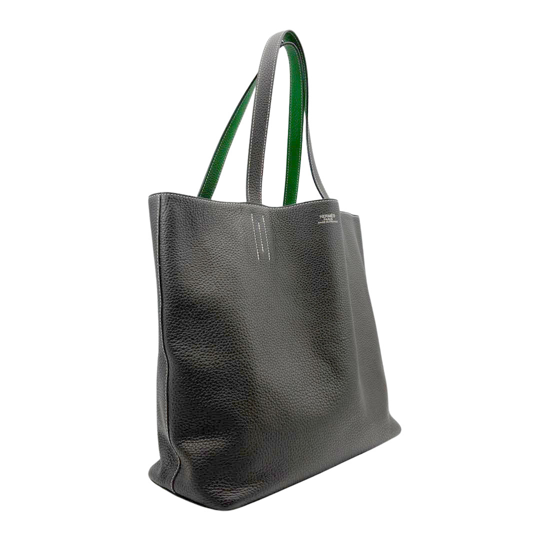 HERMES エルメス ドゥブルサンス45 トリヨンクレマンス ヴェールグリス/バンブー □R刻印