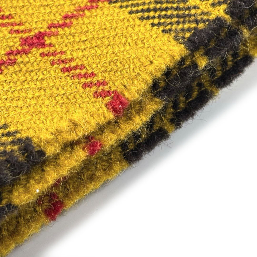 HERMES エルメス ひざ掛け ブランケット タータンチェック ウール100% イエロー系