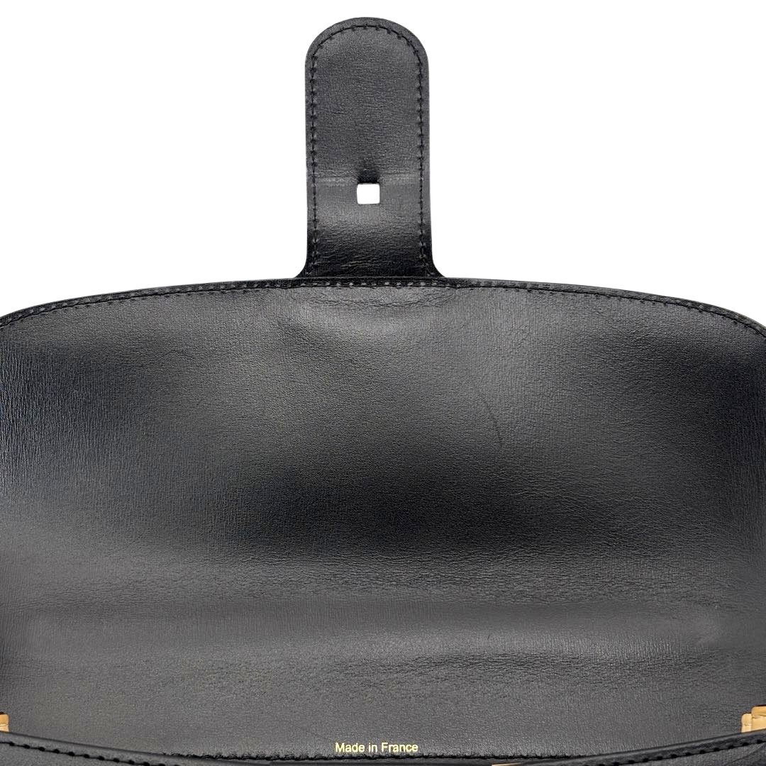 DELVAUX デルヴォー 2WAYハンドバッグ ブリヨンMM ボックスカーフ ブラック/シャンパンゴールド金具 2018SS