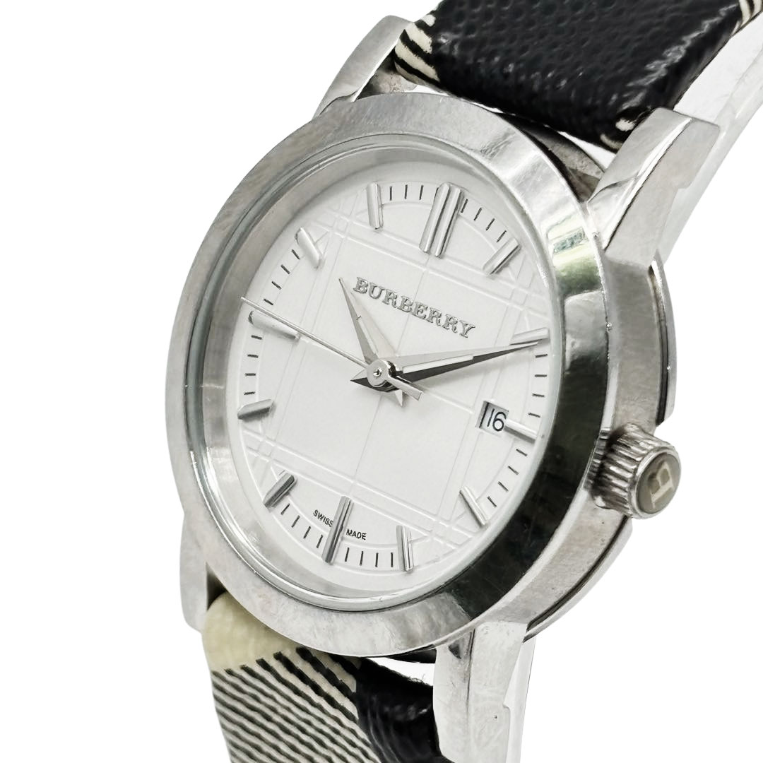 BURBERRY バーバリー レディース腕時計 QZ SS/チェック柄ベルト ホワイト文字盤 BU1387