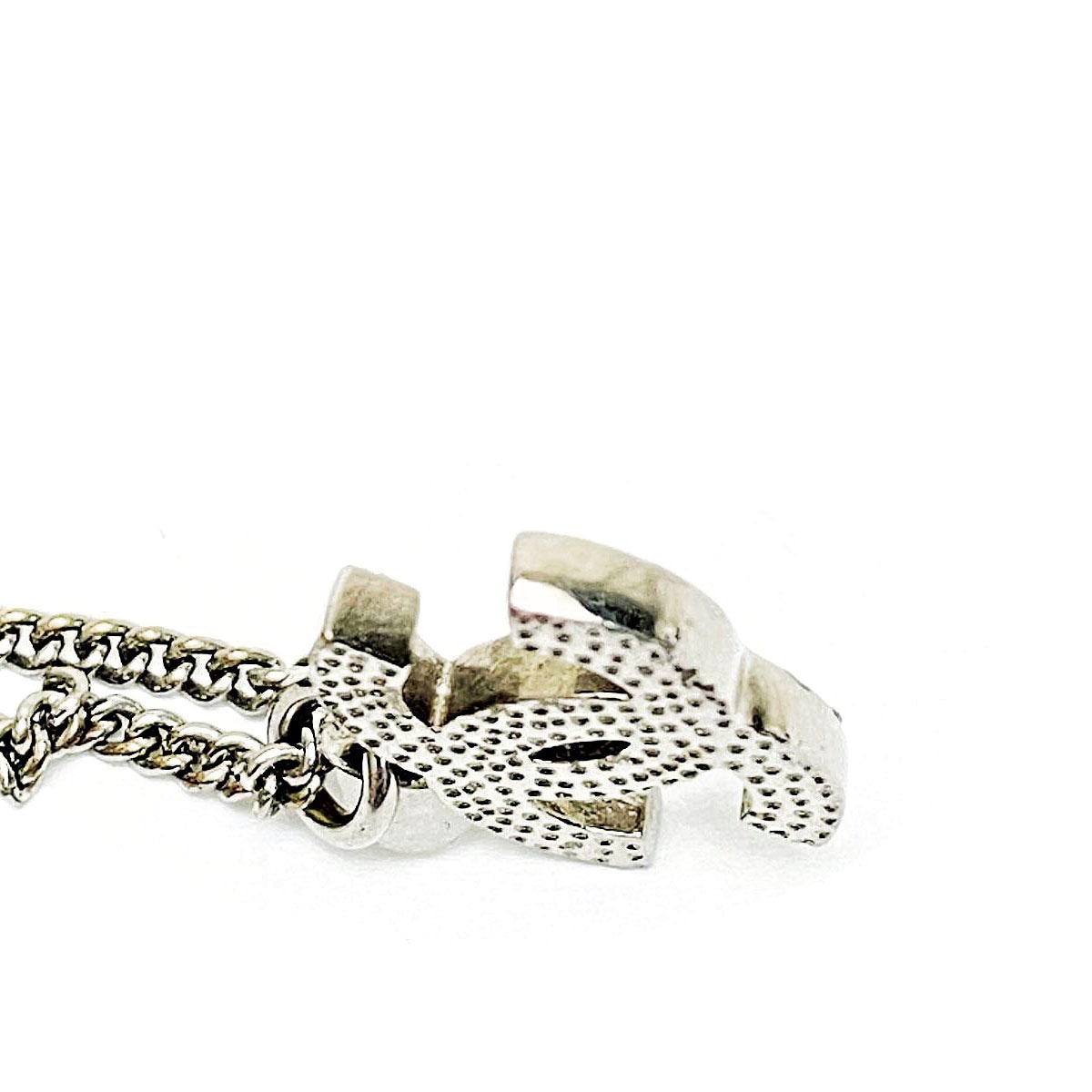 【美品】CHANEL　シャネル ネックレス ココマーク ラインストーン　F12V □シャネル□ ココマーク ネックレス ラインストーン シルバー