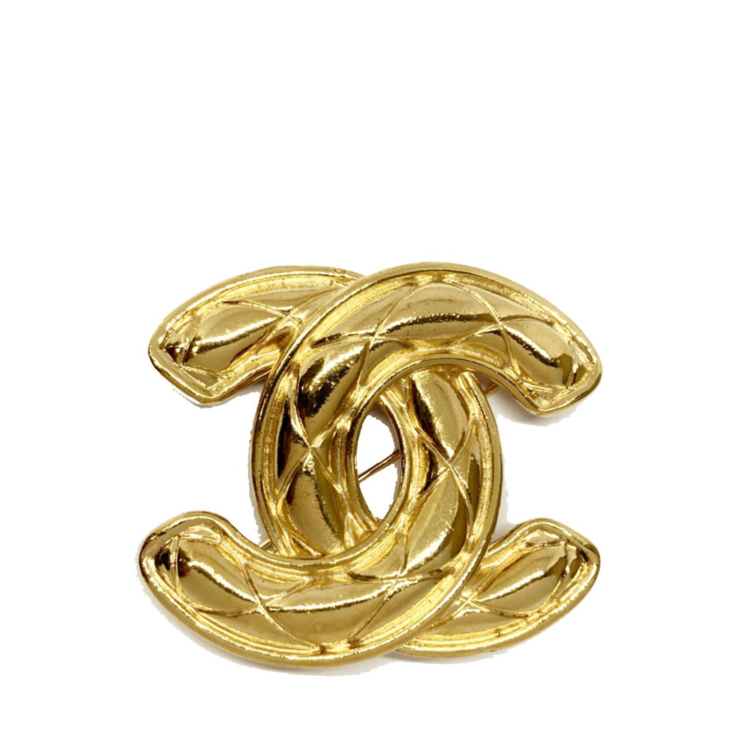 CHANEL シャネル ブローチ ココマーク マトラッセ ゴールド 