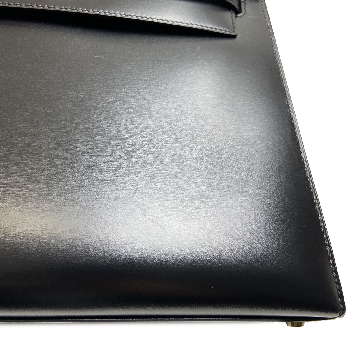 HERMES エルメス ケリー32 2WAY ハンドバッグ 外縫い カーフレザー ブラック ゴールド金具 ○V刻印（1992年頃製造）