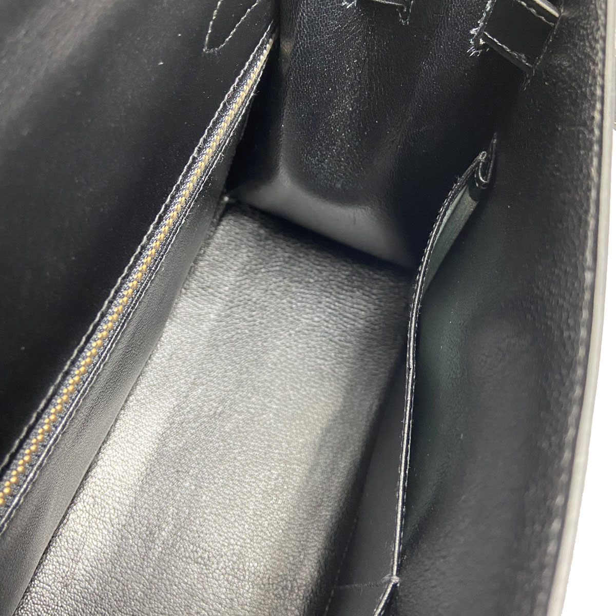 HERMES エルメス ケリー32 2WAY ハンドバッグ 外縫い カーフレザー ブラック ゴールド金具 ○V刻印（1992年頃製造）