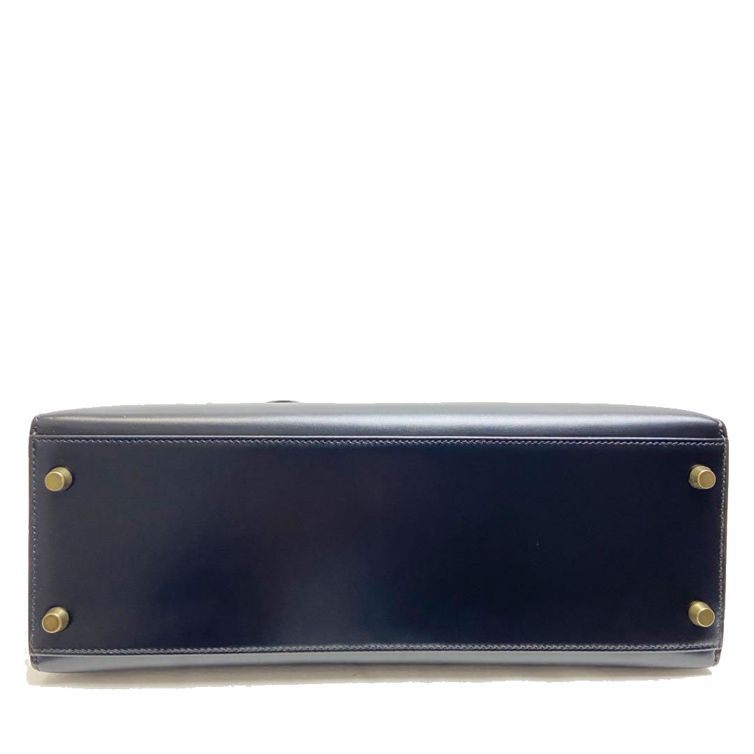 HERMES エルメス ケリー32 2WAY ハンドバッグ 外縫い カーフレザー ブラック ゴールド金具 ○V刻印（1992年頃製造）