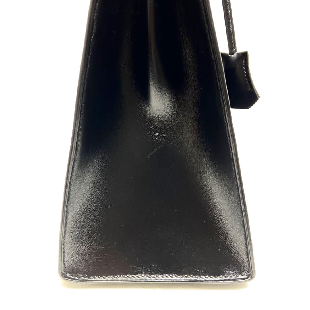 HERMES エルメス ケリー32 2WAY ハンドバッグ 外縫い カーフレザー ブラック ゴールド金具 ○V刻印（1992年頃製造）