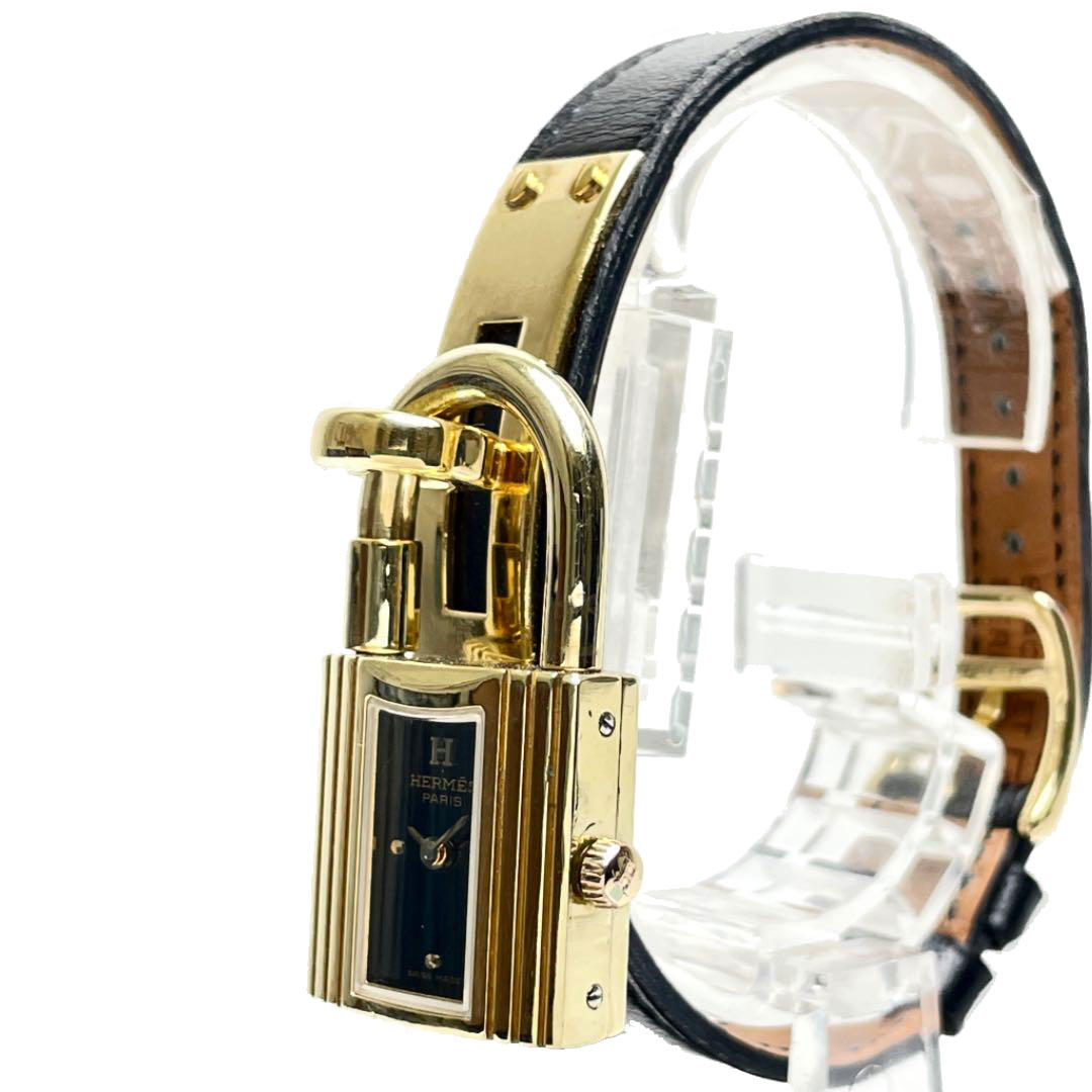 HERMES ケリーウォッチ 黒文字盤 革ベルト □A刻印 エルメス HERMES ケリーウォッチ 黒文字盤 革ベルト □A刻印 エルメス