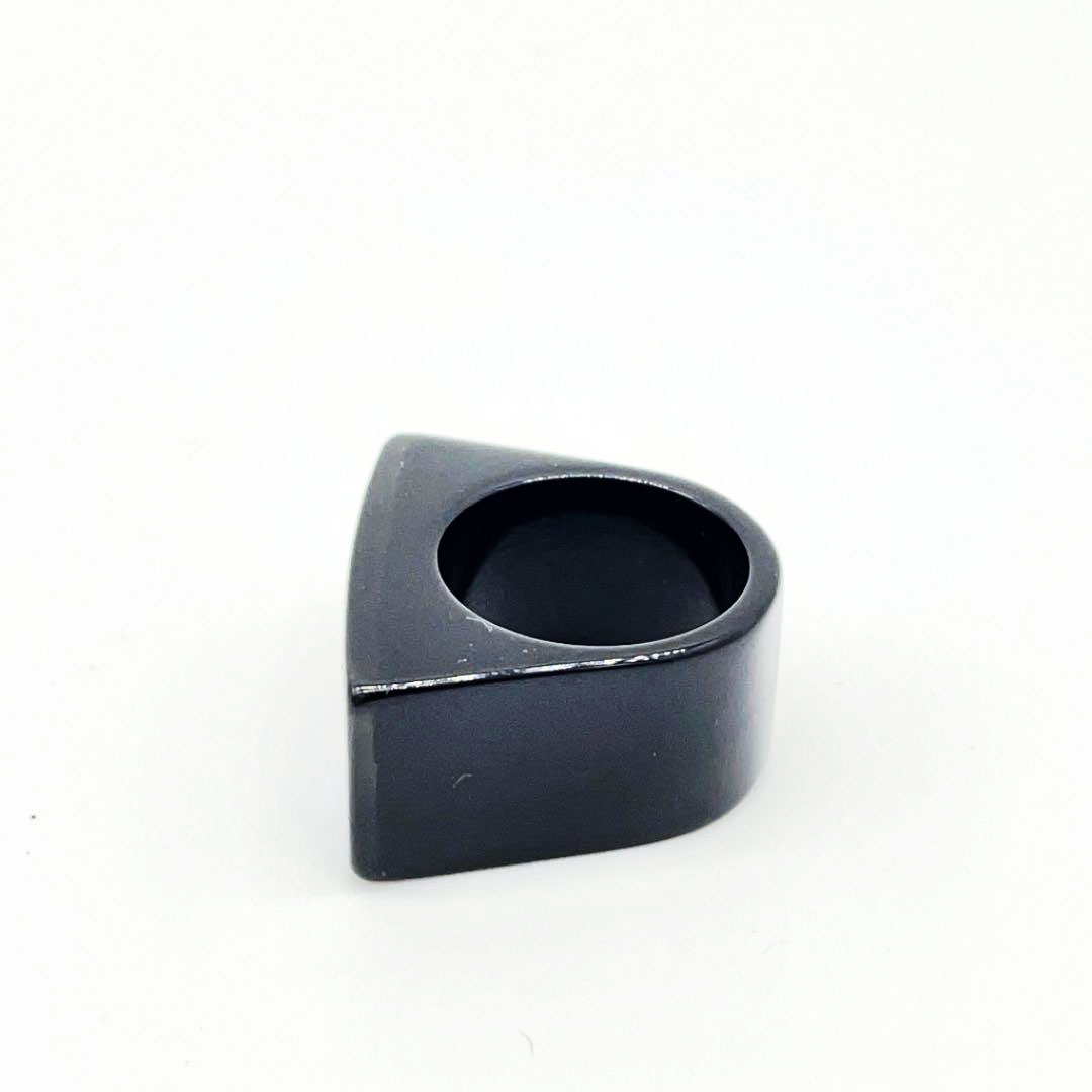 CHANEL シャネル シェルリング 指輪 ココマーク プラスチック ブラック 約12号 12P