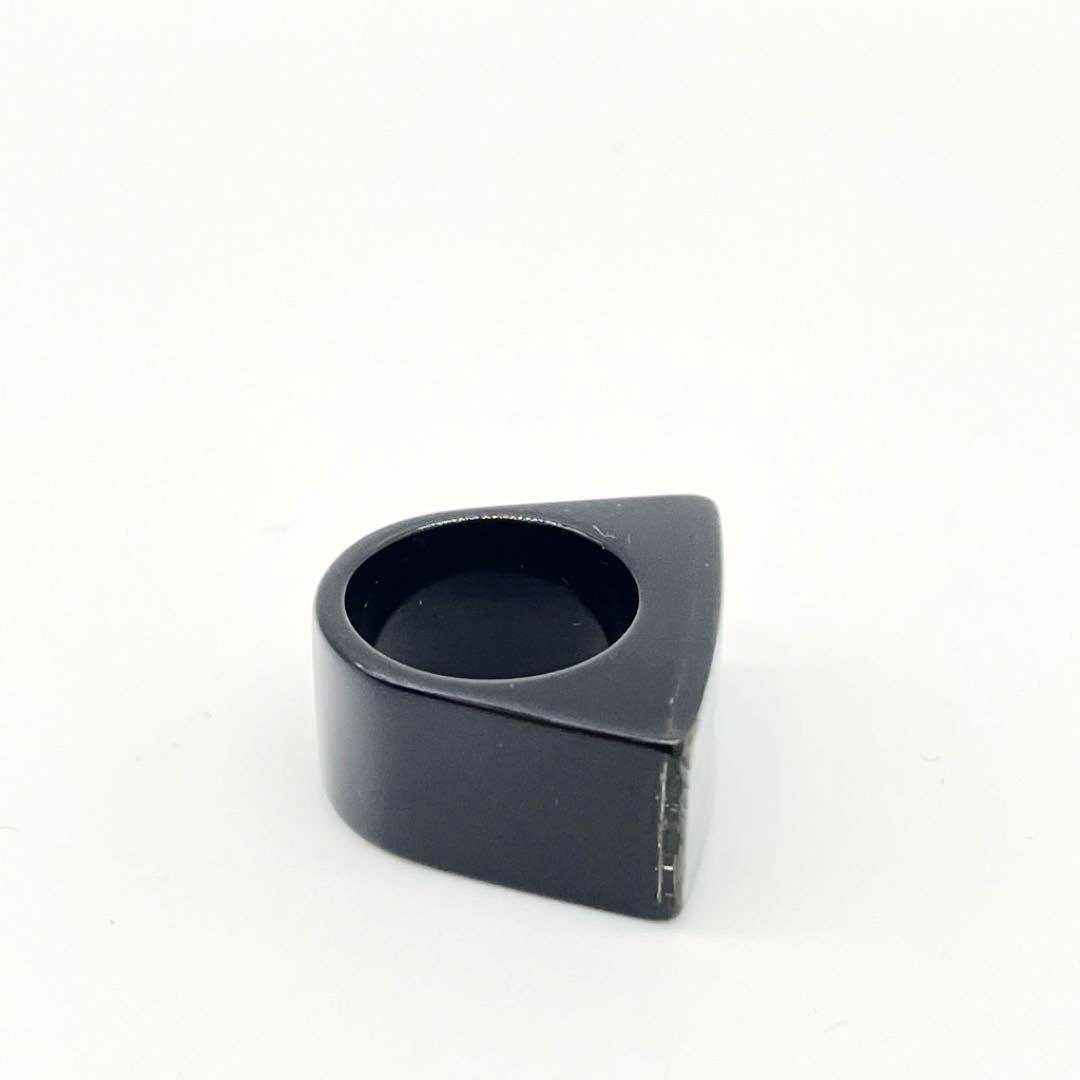 CHANEL シャネル シェルリング 指輪 ココマーク プラスチック ブラック 約12号 12P