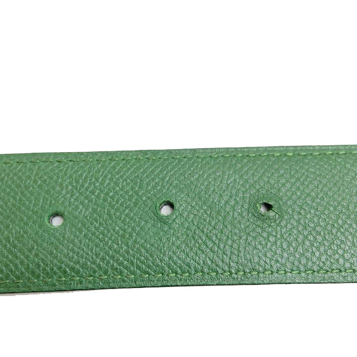 HERMES エルメス コンスタンス Hベルト レザー 78 ダークネイビー/グリーン ゴールド金具 ○Z刻印（1996年頃製造）