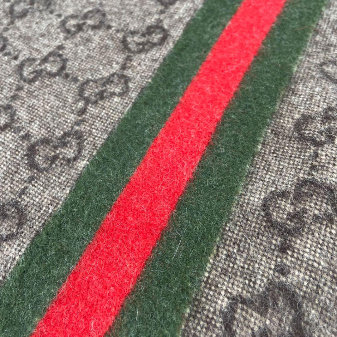 GUCCI グッチ GGマフラー シェリーライン ウール アンゴラ ベージュ 