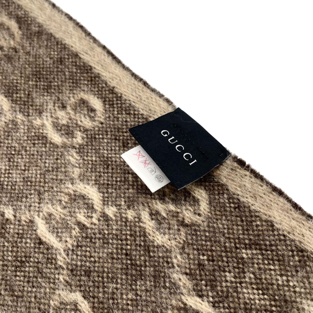 GUCCI グッチ GGマフラー シェリーライン ウール アンゴラ