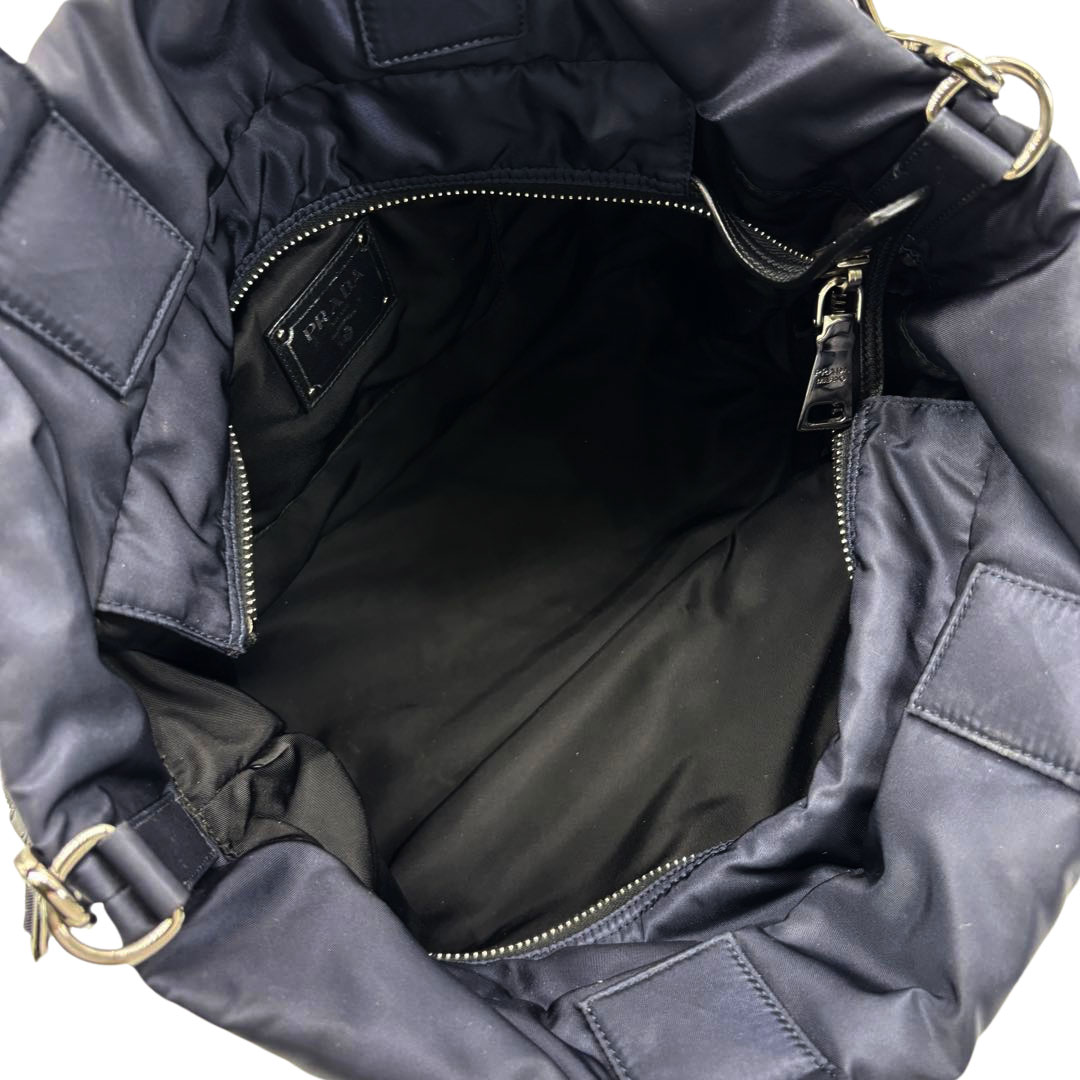 PRADA プラダ 2WAYハンドバッグ ナイロン ブラック/ネイビー B1958V