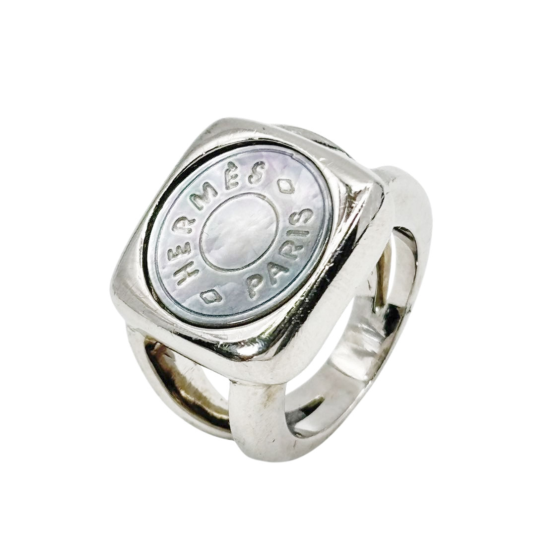 HERMES エルメス リング 指輪 セリエ コロゾ シェル シルバー 約9号