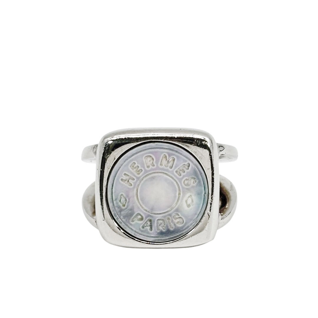【美品】HERMES エルメス コロゾ セリエ シェル リング シルバー HERMES エルメス コロゾ セリエ シェルリング 指輪 アクセサリー