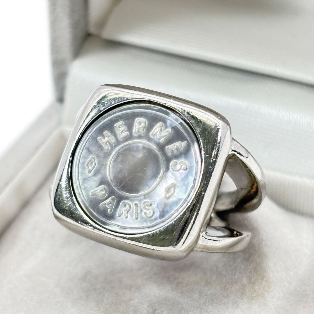 HERMES エルメス リング 指輪 セリエ コロゾ シェル シルバー 約9号