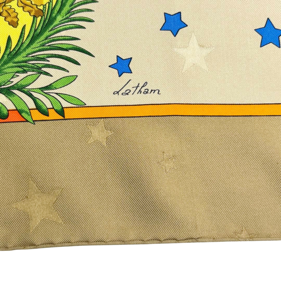 HERMES エルメス スカーフ カレ90 『Emblemes de L'Europe(ヨーロッパのエンブレム)』 シルク ベージュ系マルチカラー