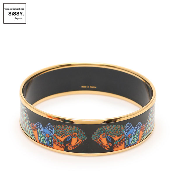 ■エルメス■ バングル エマイユGM 七宝焼き ブラック ゴールド マルチカラー 【HERMES】