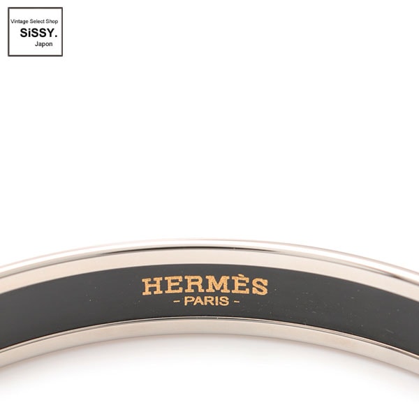 ■エルメス■ エマイユPM カレーシュ バングル 七宝焼 シルバー グレーブルー 【HERMES】