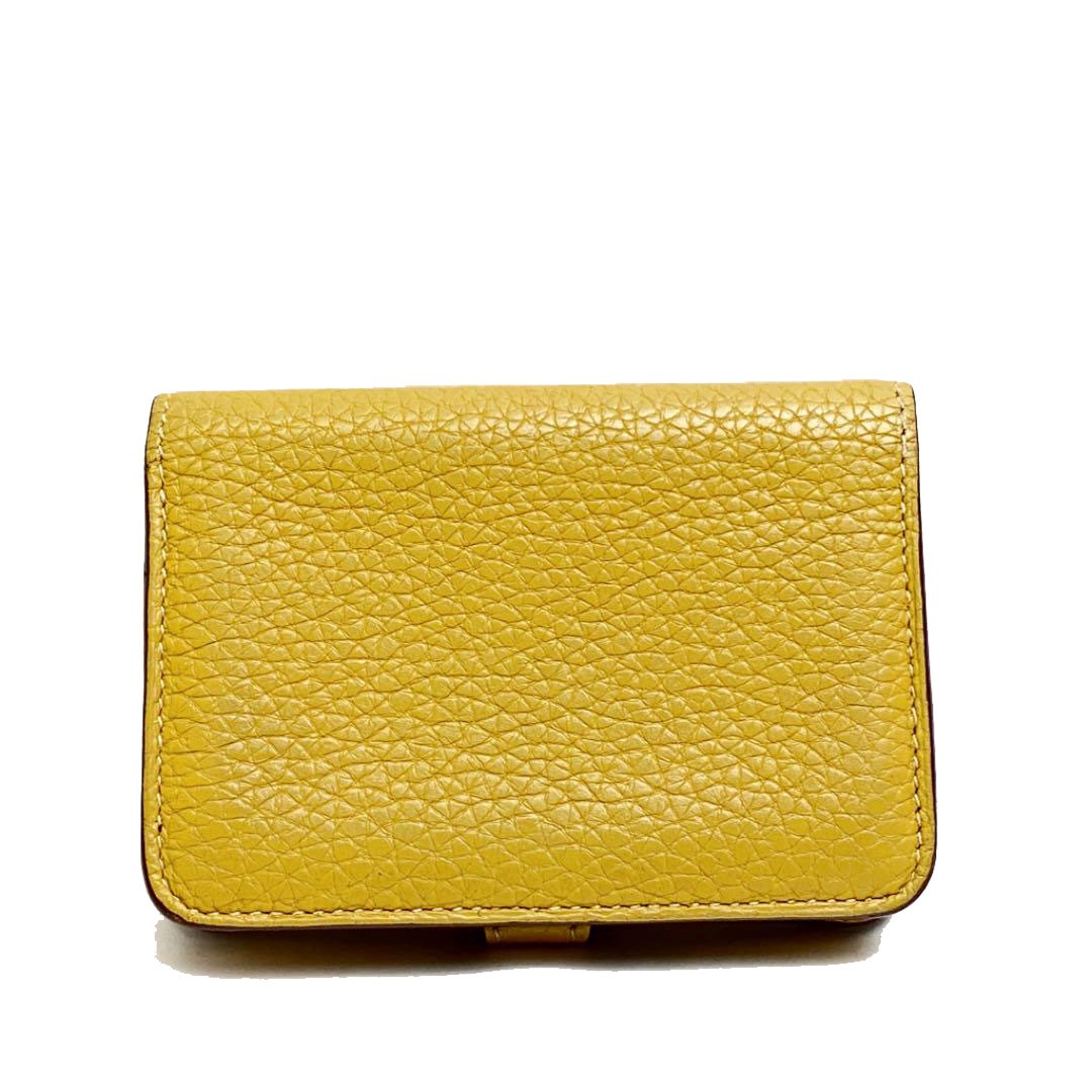 HERMES エルメス ドゴン カードケース トゴ イエロー系 ゴールド金具 □L刻印（2008年頃製造）