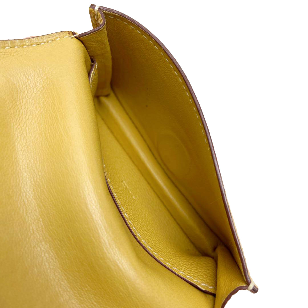 HERMES エルメス ドゴン カードケース トゴ イエロー系 ゴールド金具 □L刻印（2008年頃製造）