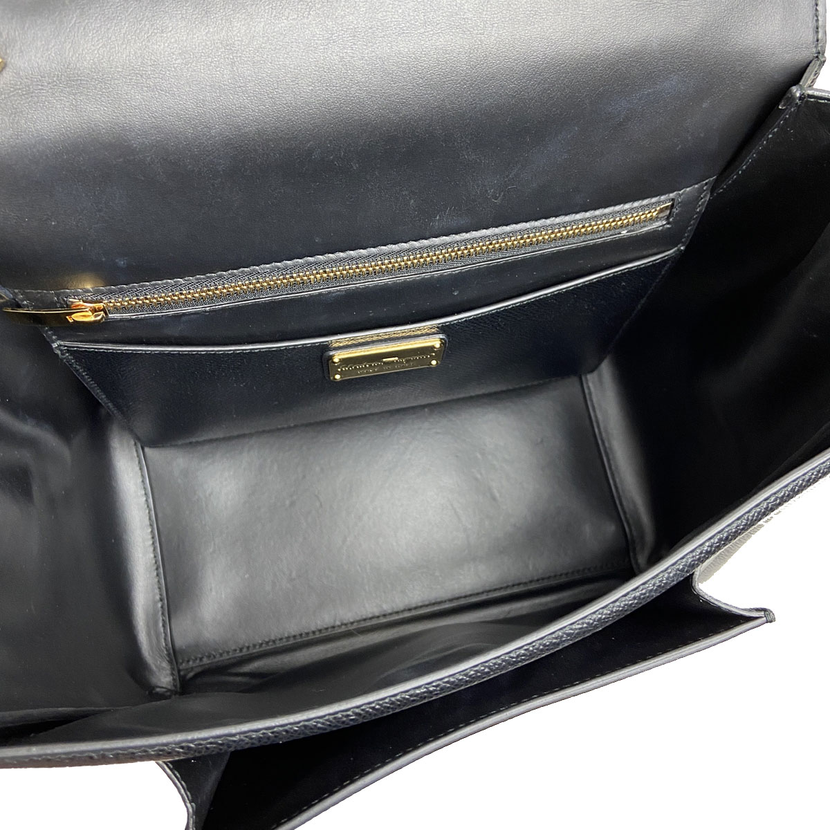 Salvatore Ferragamo サルヴァトーレ フェラガモ 2WAYハンドバッグ ヴァラリボン レザー ブラック 21-G697