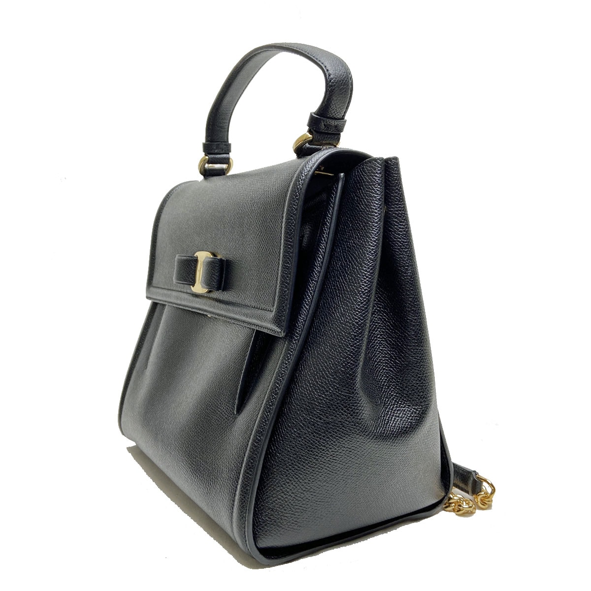 フェラガモ ヴァラリボン レザー　ハンドバッグ フォーマル Salvatore Ferragamo サルヴァトーレ フェラガモ ヴァラリボン