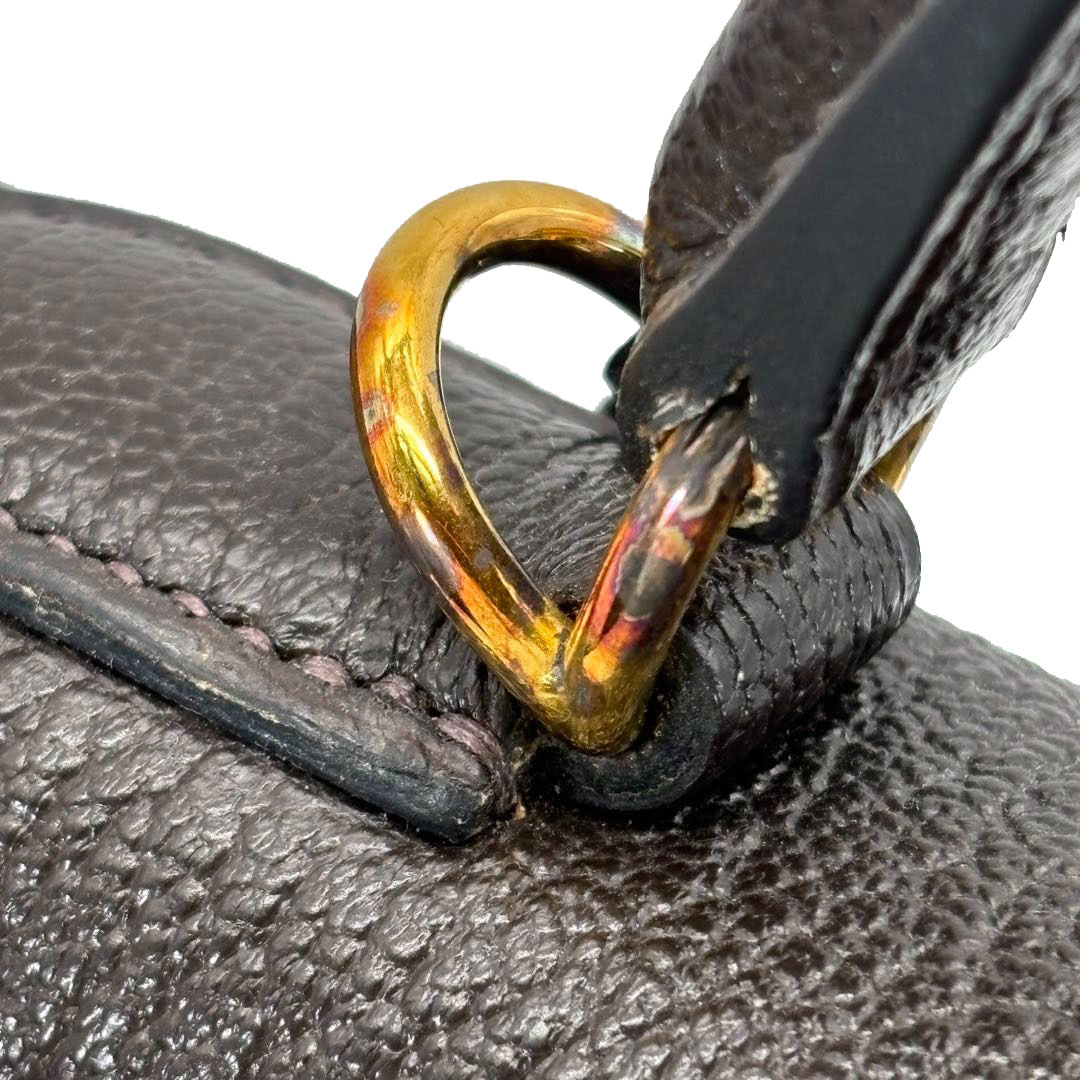 HERMES エルメス ハンドバッグ ケリー35 外縫い シェーブル・コロマンデル ダークブラウン/ゴールド金具 □H刻印