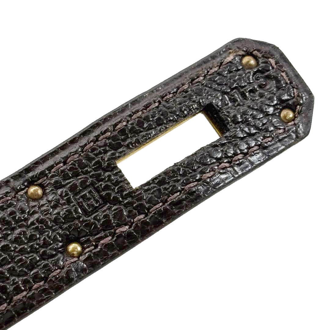 HERMES エルメス ハンドバッグ ケリー35 外縫い シェーブル・コロマンデル ダークブラウン/ゴールド金具 □H刻印