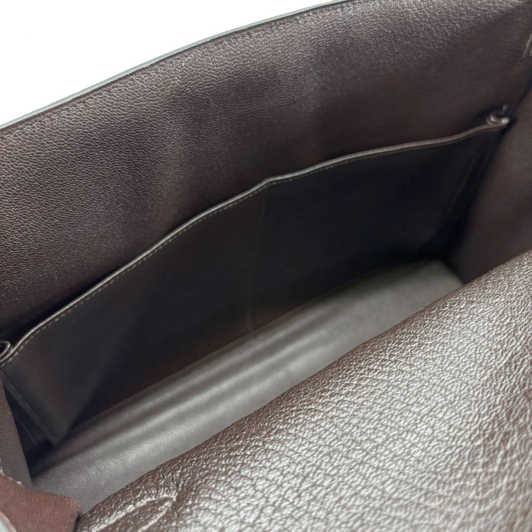 HERMES エルメス ハンドバッグ ケリー35 外縫い シェーブル・コロマンデル ダークブラウン/ゴールド金具 □H刻印