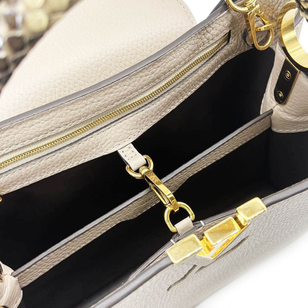 LOUIS VUITTON ルイヴィトン 2WAYハンドバッグ カプシーヌMM トリヨンカーフレザー/パイソン ガレ N92802